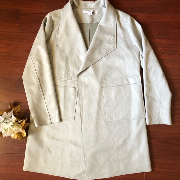 HYFVE Faux Suede Coat, Front Pockets, Oversized, Open Front, Sz. M/NWOT - Picture 2 of 16